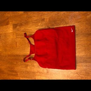 Red and white Nike tank top (built in sports bra)